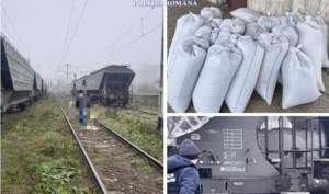 Doi bărbați din Roman, arestați preventiv după ce au furat dintr-un tren aproape trei tone de cereale