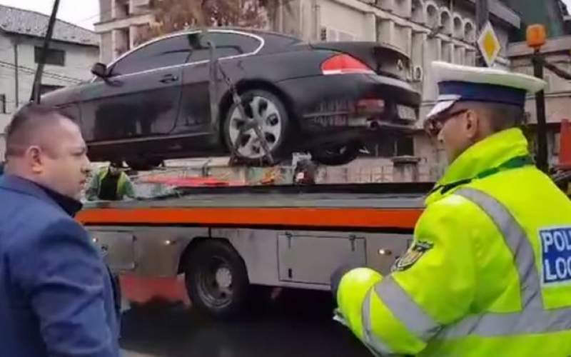 VIDEO Scandal în centrul Iaşiului după ce maşina unui controversat om de afaceri a fost ridicată