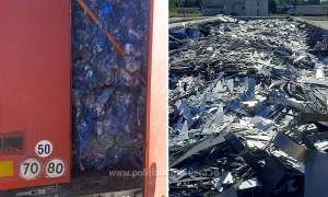 Peste 37 de tone de deșeuri din Bulgaria, oprite la Giurgiu