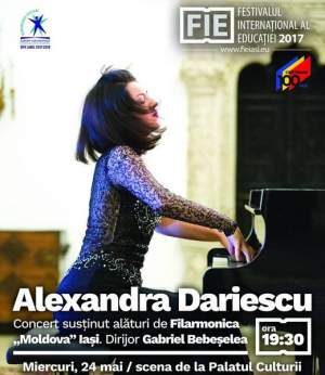 Concert extraordinar al pianistei Alexandra Dariescu, pe scena din fața Palatului Culturii