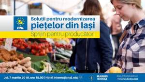 O nouă dezbatere inițiată de PNL Municipiul Iași: „Soluții pentru modernizarea piețelor din Iași. Sprijin pentru producători”
