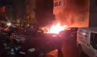 Mână criminală. Mașina de serviciu a unei firme de pază din Iași a fost incendiată intenționat de un necunoscut (VIDEO)
