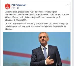DE LAS FIERBINȚI. PSD Teleorman anunță „o nouă lovitură pe plan internațional” a lui Liviu Dragnea