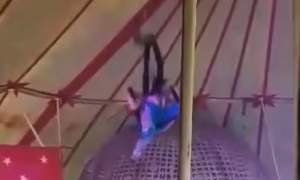 Accident în timpul unui spectacol de circ, în Hunedoara: o tânără acrobată a căzut de la 4 metri înălțime (VIDEO)