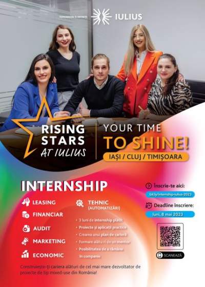 „Rising Stars at IULIUS” – Dă start carierei tale încă din facultate, cu programul de internship plătit!