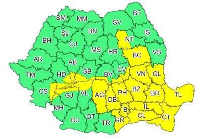 Dobrogea, Muntenia și sudul Moldovei, sub cod galben de ninsoare, viscol și vânt puternic până sâmbătă seara