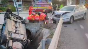 Un șofer de 72 de ani a provocat un accident rutier în Bistrița-Năsăud, soldat cu șapte victime