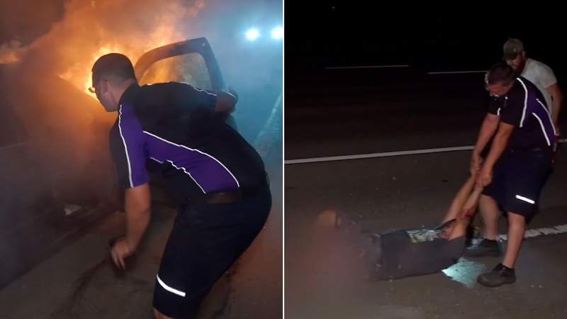 Un curier din California, erou național. A scos un bărbat dintr-o mașină în flăcări, înainte ca aceasta să explodeze (VIDEO)
