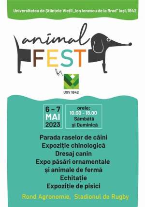 Programul detaliat al festivalului „Animal FEST by USV Iaşi”