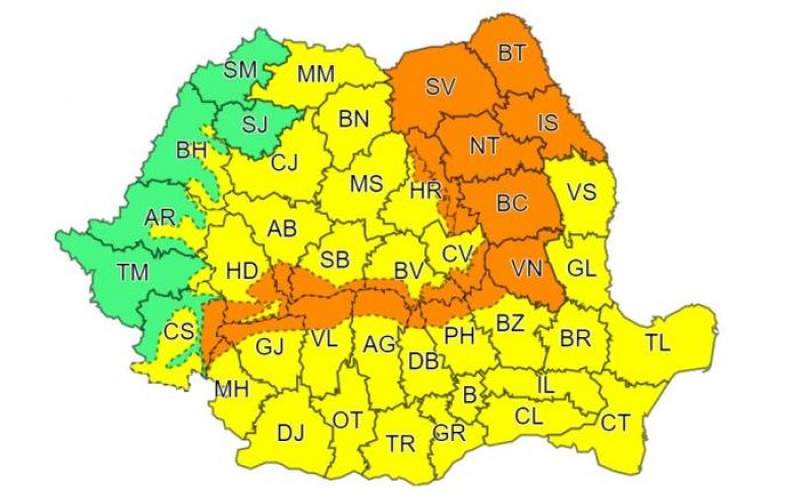 ANM: Cod portocaliu de ninsoare și viscol în Iași și alte județe